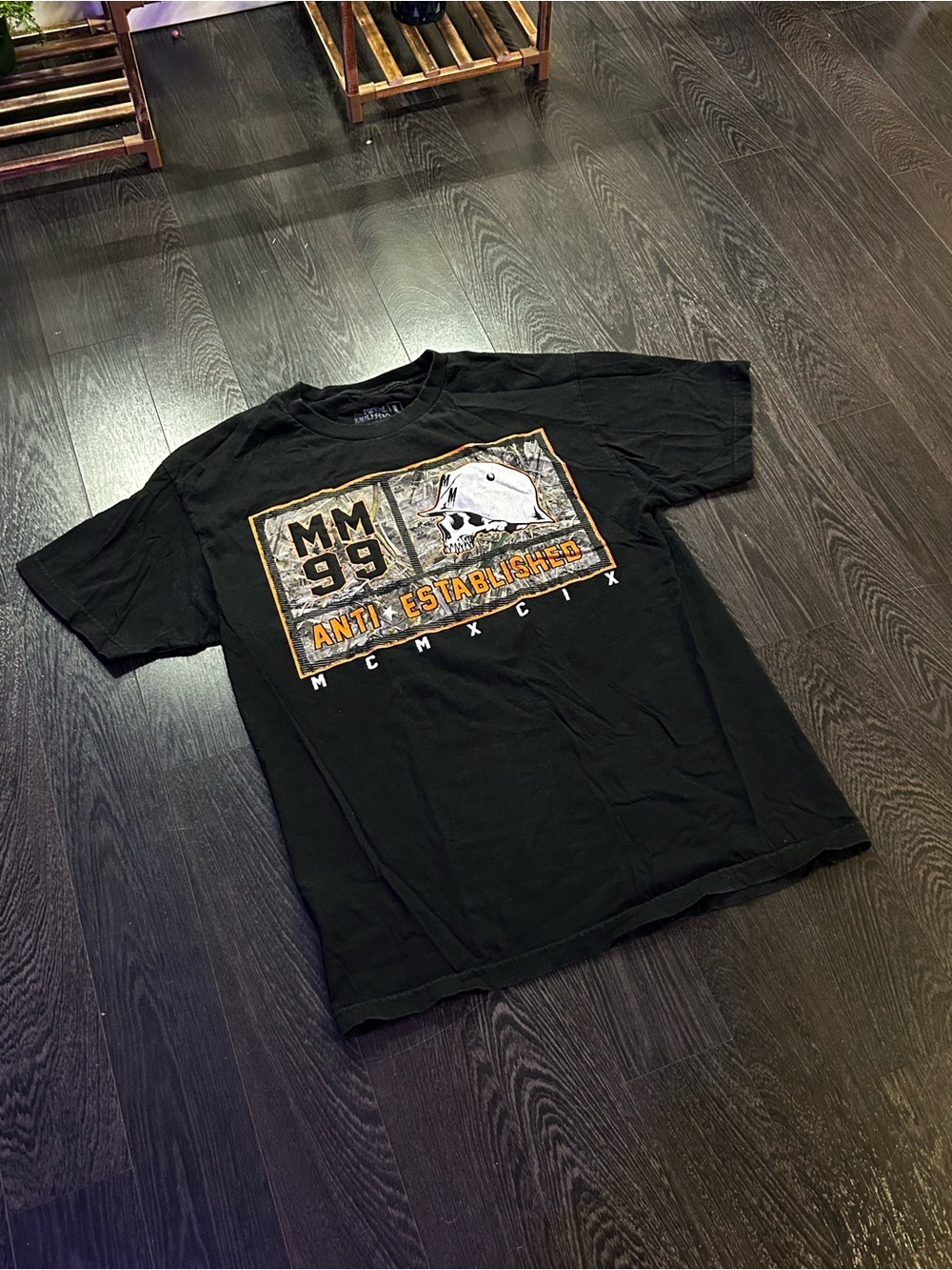 Metal Mulisha Black Short-Sleeve Tee with MM99 Skull Graphic 100% Cotton